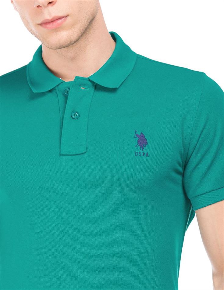 U.S. Polo Assn. Men Casual Wear Green T-Shirt